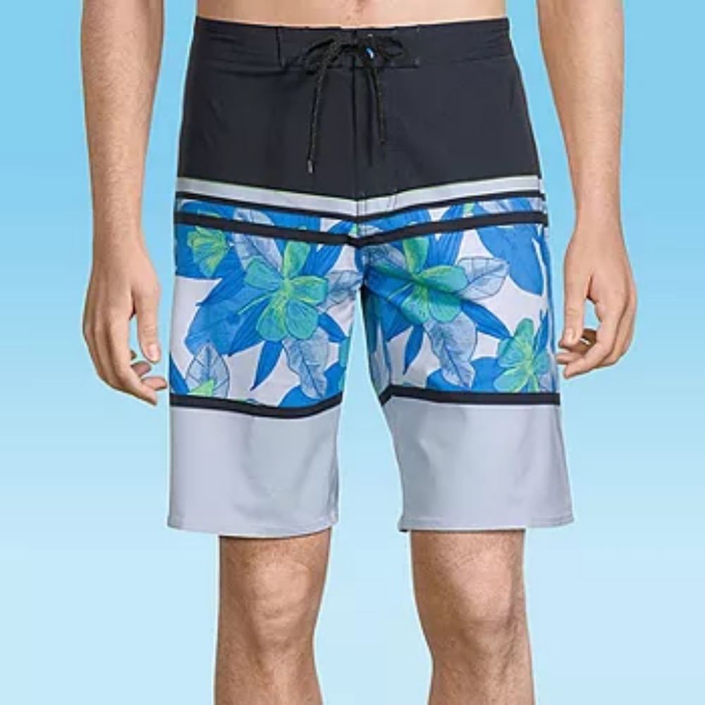 NWT Burnside Agency Stamp Floral Board Shorts Sz 38